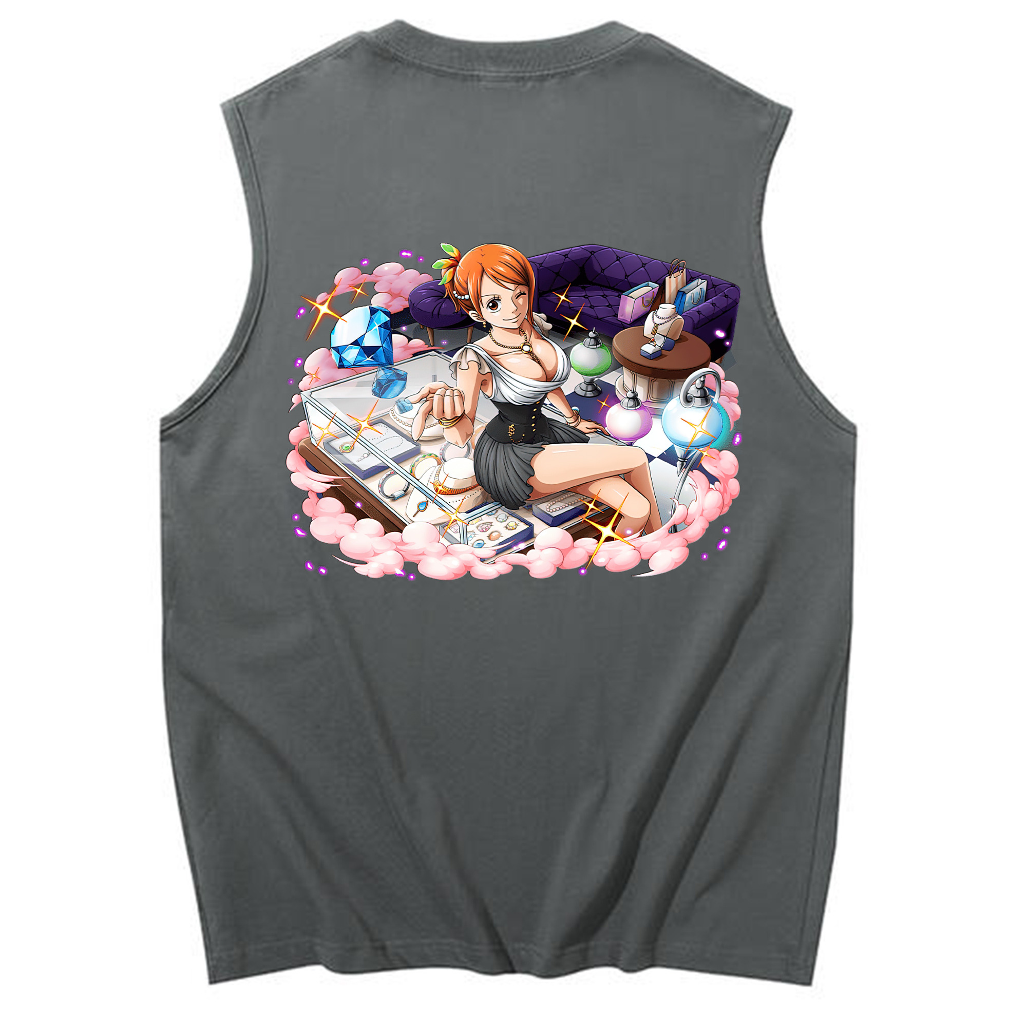 ワンピース ナミ ONE PIECE Nami コットン100％タンクトップ（背面プリント）